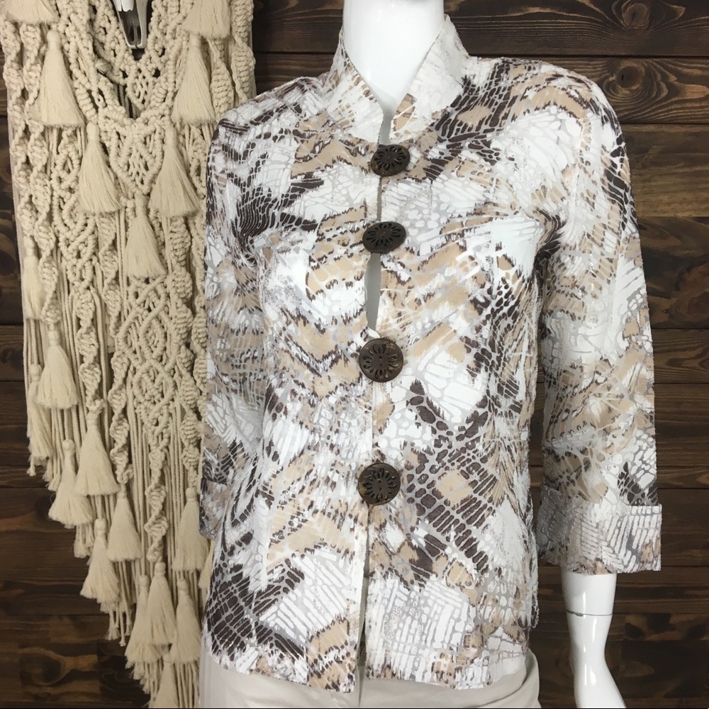 Brownstone Studio | Mesh Button Down Split Neck T… - image 2